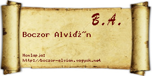 Boczor Alvián névjegykártya